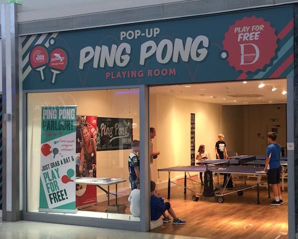 Pop up ping pong shop is one of the free things to do in Poole