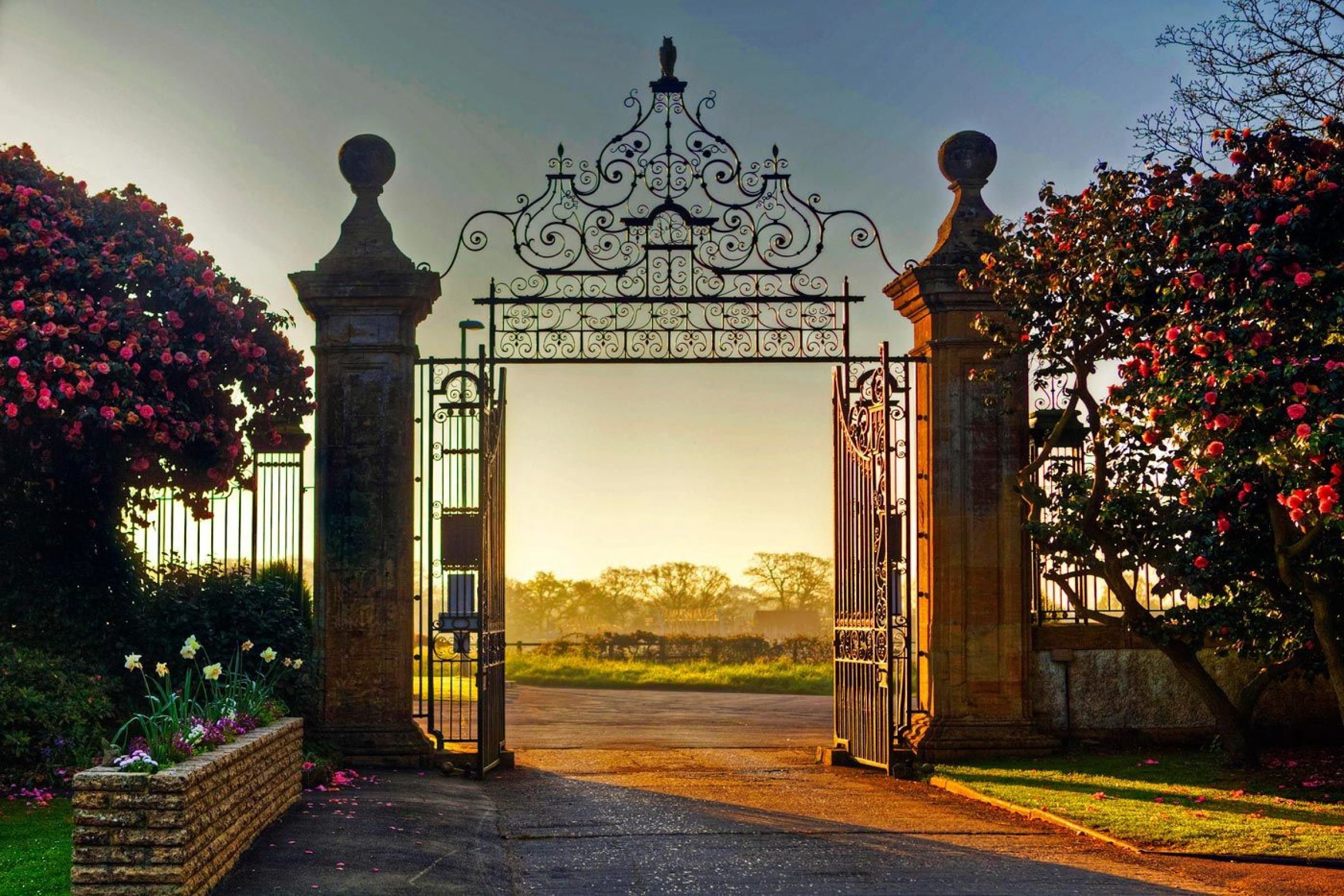 South Lytchett Manor entrance gates