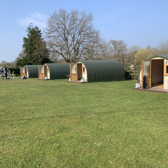 camping pods being built at south lytchett