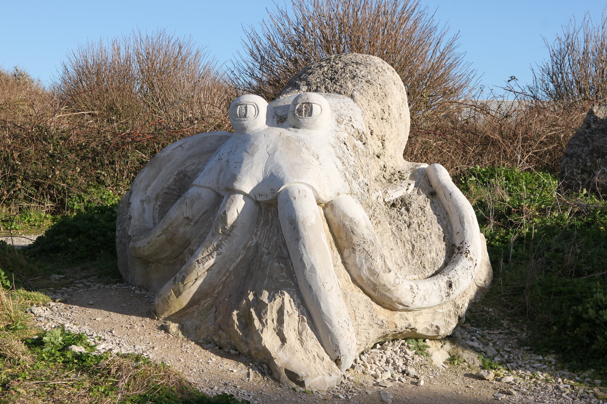 octopus sculpture at tout quarry