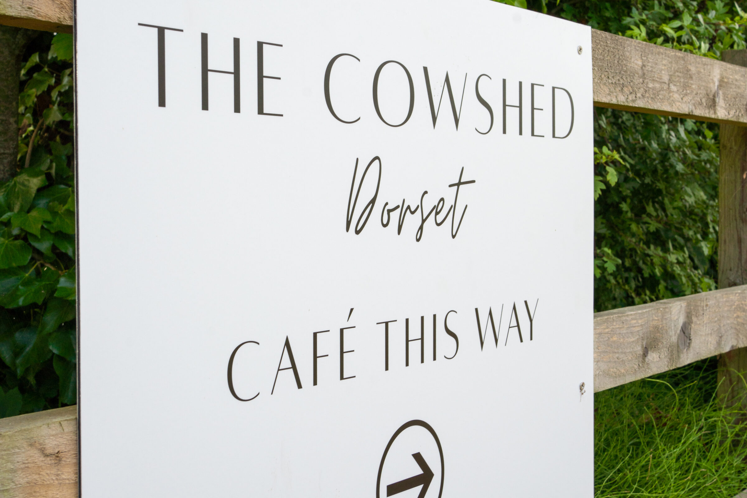 the cowshed dorset cafe sign