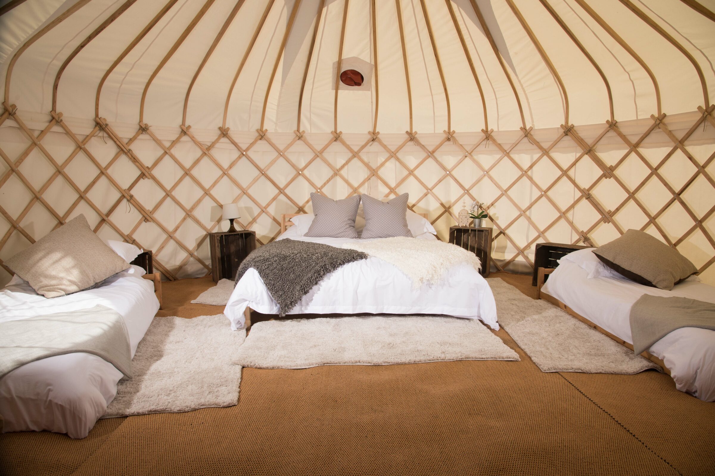 Inside a star-gazing yurt