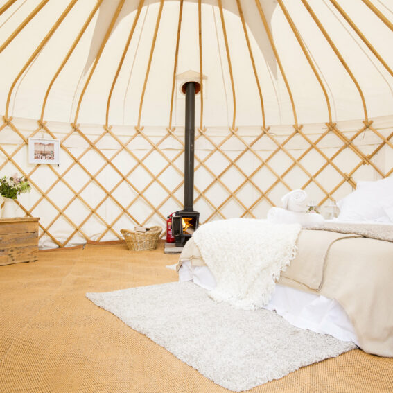 Inside a star-gazing yurt