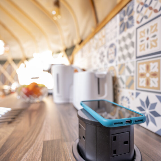 Kitchenette with wireless charging point